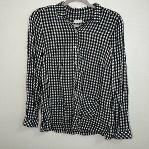 JJILL gingham button down pocket shirt